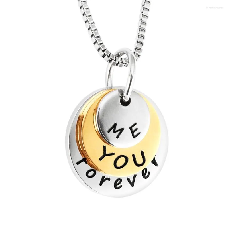 Pendentif Colliers Acier Inoxydable Lettrage Collier You Me Forever Confessions Cadeau