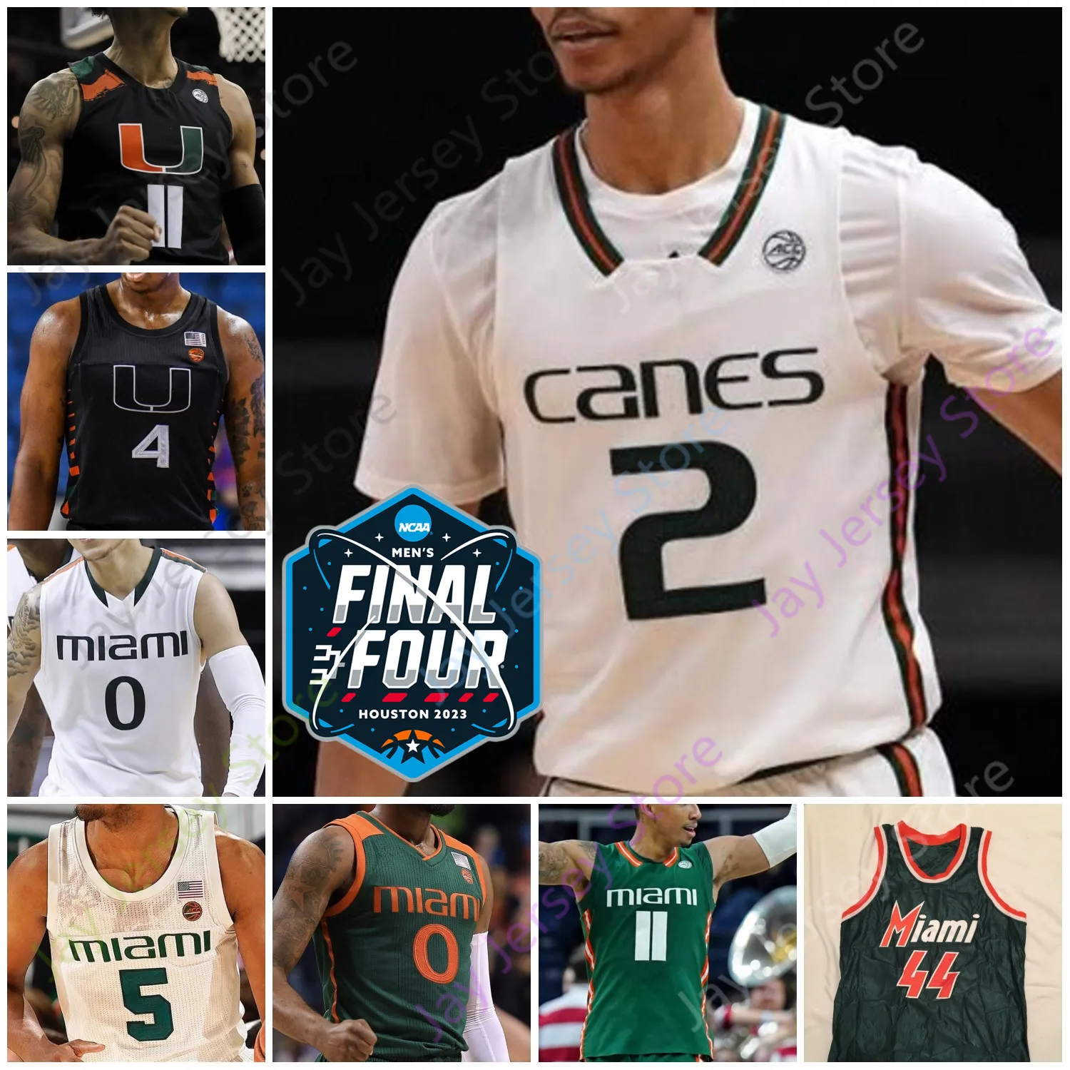 2023 Final Four 4 Jersey Miami Hurricanes Basketball NCAA College Isaiah Wong Miller Nijel Pack Norchad Omier Wooga Poplar Bensley Joseph Beverly Mulheres Criança