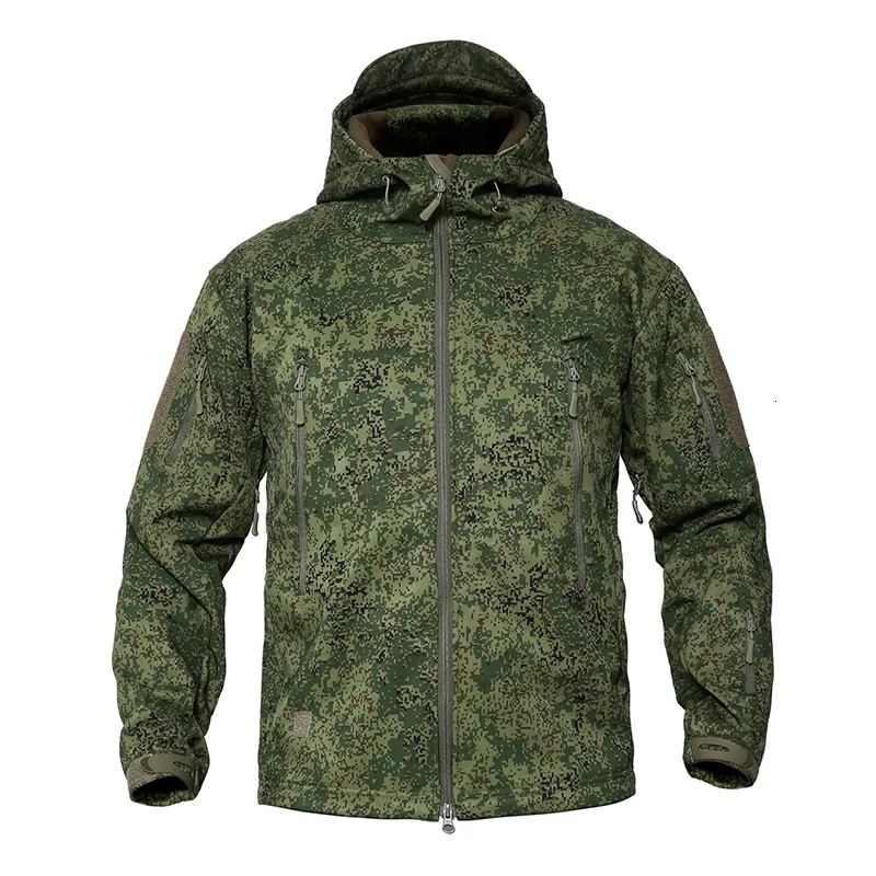 Men's Jackets MEGE Military Camouflage Fleece Tactical Jacket Men Waterproof Softshell Windbreaker Winter Army Hooded Coat Hunt Clothes 230331