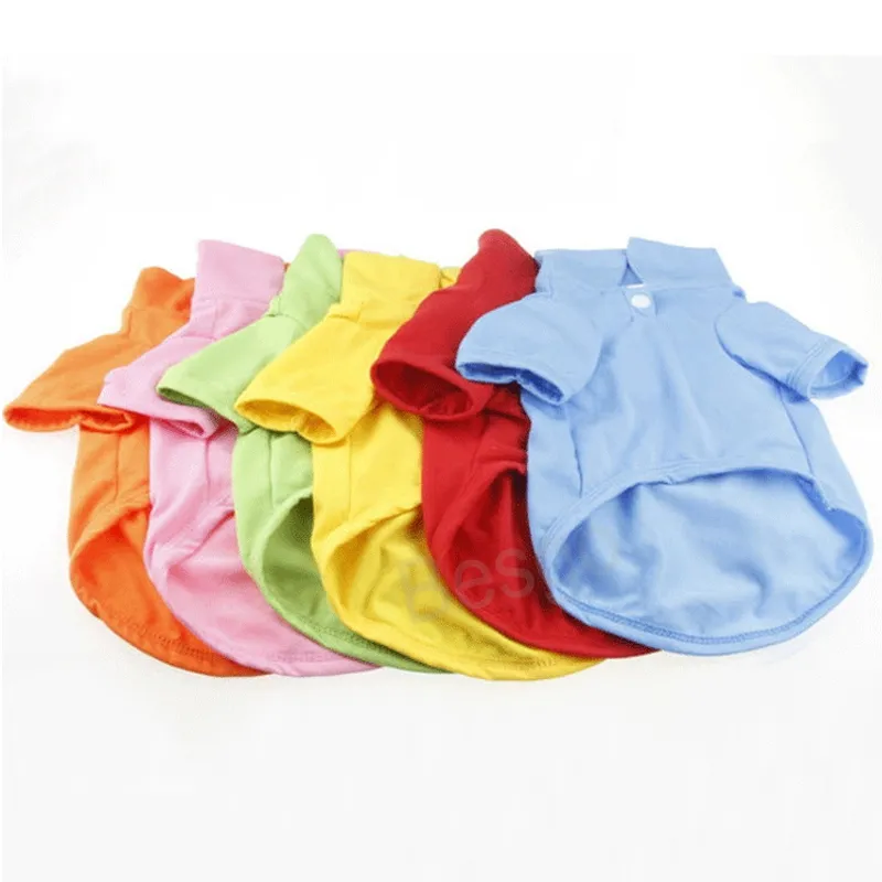 Собачья одежда твердый цвет летние воздухопроницаемость рубашки поло цвета