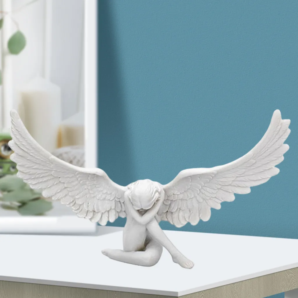 Angel Wing Figurine Modern Embrace Sculpture Crafts Home Decoration Gift
