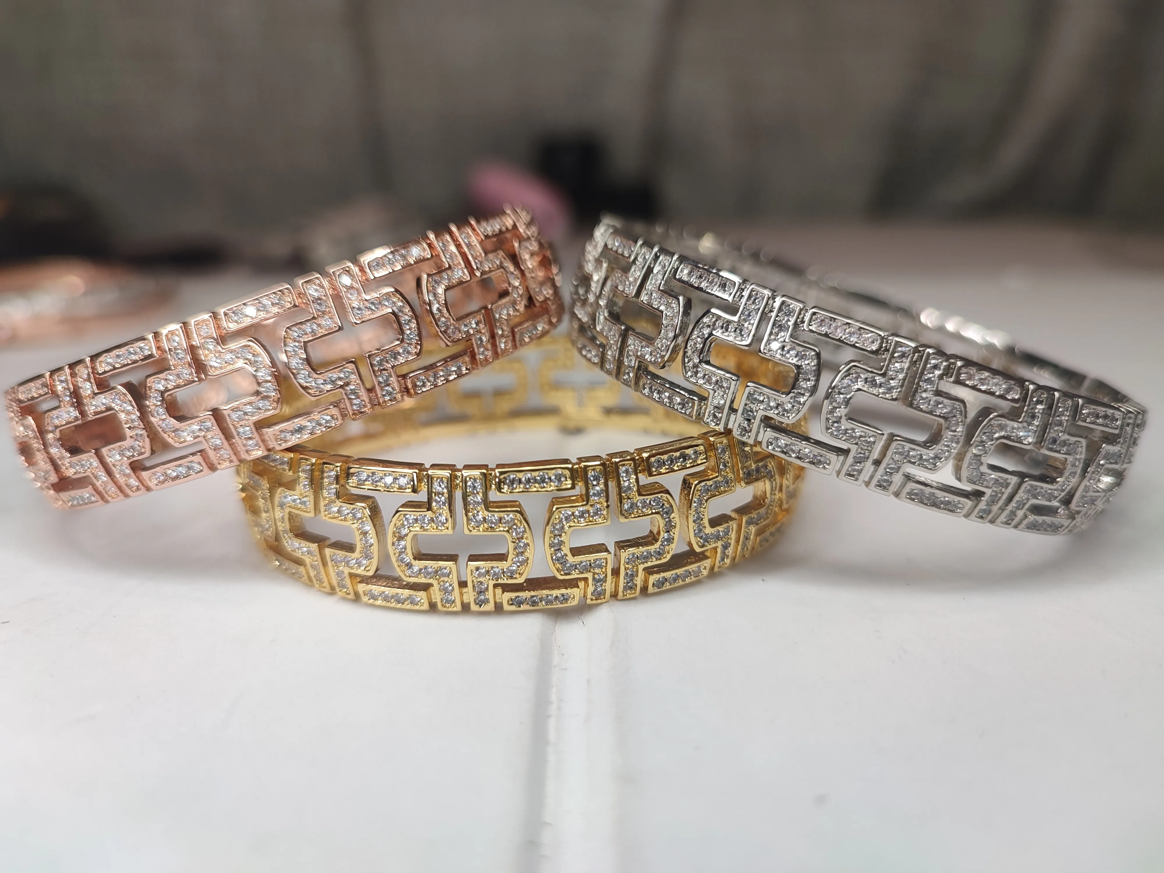 Designer Gold Gold And Diamond Bangles Armband With Diamond Accents Luxury  Stainless Steel Bracelet For Men And Women From Caifumima, $114.44 |  DHgate.Com