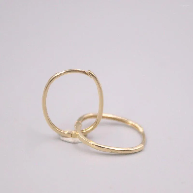 Hoop Earrings Real Pure 18K Yellow Gold Special Glossy U 1.5-1.7g For Men Woman Lucky Gift