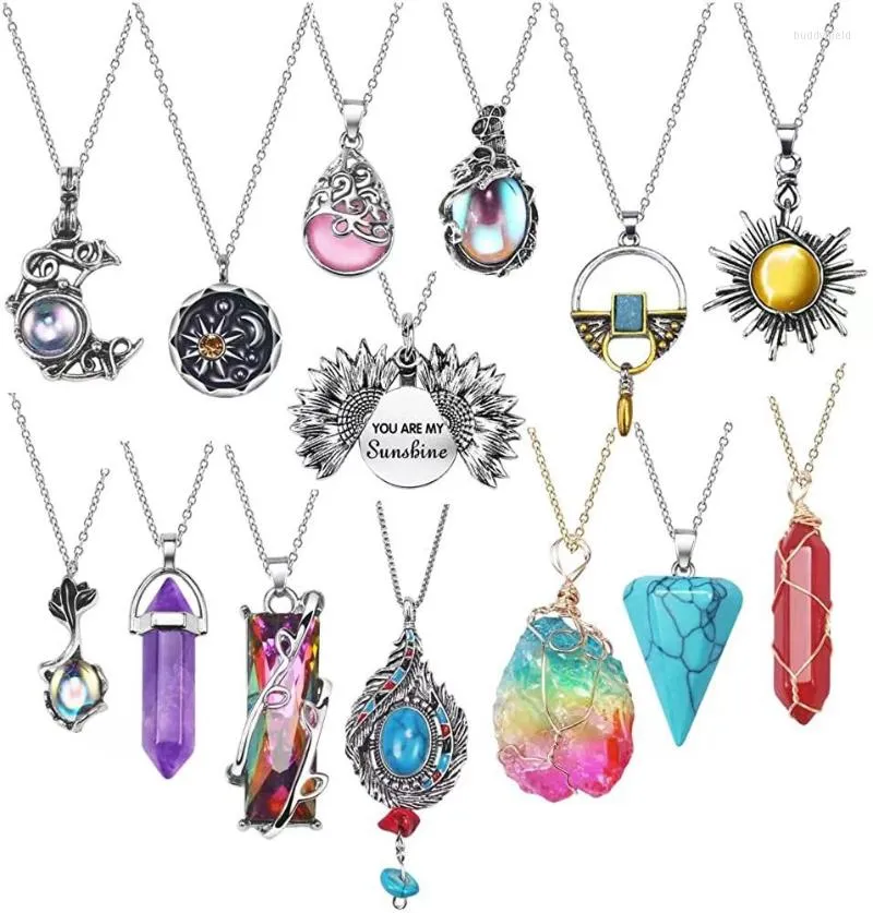 Chaînes bohème Vintage soleil et lune collier 2023 Rock Punk pendentif gothique pour hommes femmes vente en gros bijoux en cristal