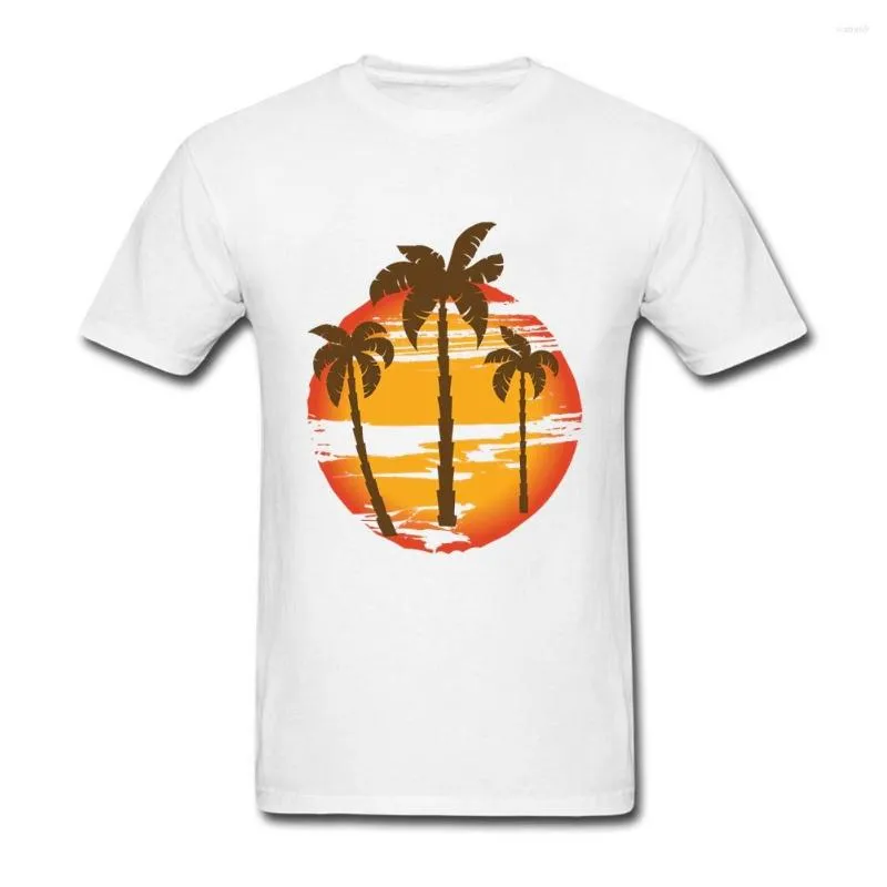 T-shirts pour hommes Adulte Sortir Art T-shirt Homme Coucher de soleil à manches courtes Vacances Quilt Tops Tenues Chemise de toilette Été Coton Col rond