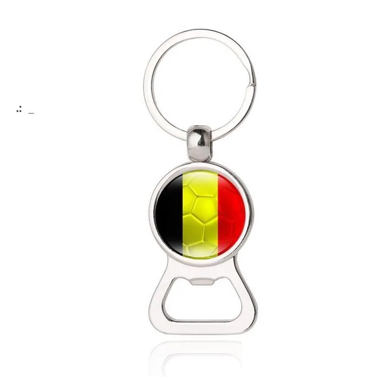 Ouvre-bouteille de football 2 en 1 Porte-clés Qatar Flag Mini Easy Can Beer Ring Wine Jar Rrb16636 Drop Delivery Home Garden Kitche Dhuwt