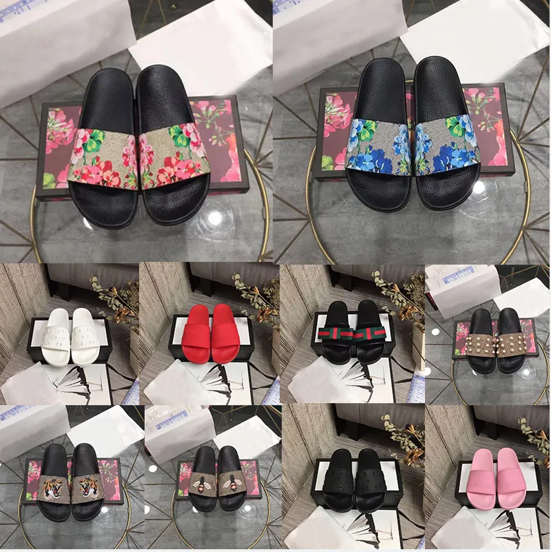 Designer Slippers Men Women Floral Slides Rubber Sandals Flats