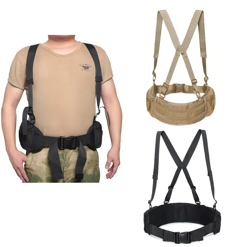 Tactical ombro de cinto de ombro esportes ao ar livre Airsoft Equipment Hunting Shooting Molle Chest Rig Belt no10-208