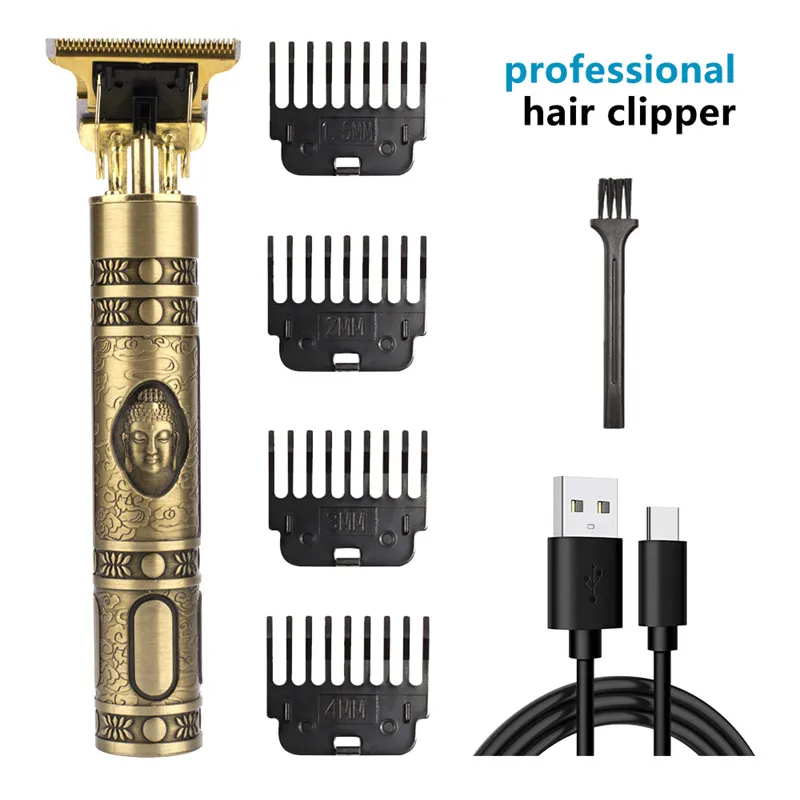 Máquina de barbear elétrica masculina T9 Máquina de cortar cabelo Aparador de barba Recarregável Máquina de cortar cabelo Barbeador Barbeador Elétrico Cortador de barbear Acessórios para barbearia