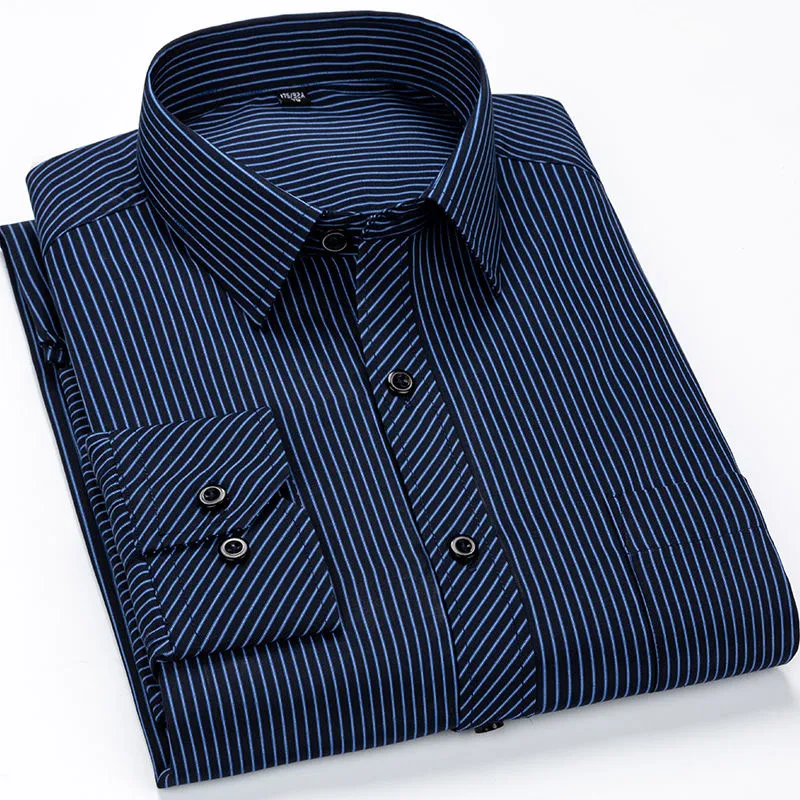 Mäns casual skjortor stora 9xl 8xl 7xl Men's Casual Business Long Sleeve Classic Plain Men's Social Dress Overdized Shirt 230331
