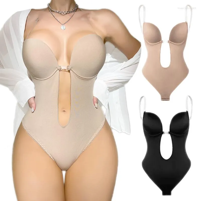 Kvinnors Shapers Kvinnor Helkroppsformare BH Rygglös Body String Osynlig Magekontroll Shapewear gördel Slida Bantning Underkläder