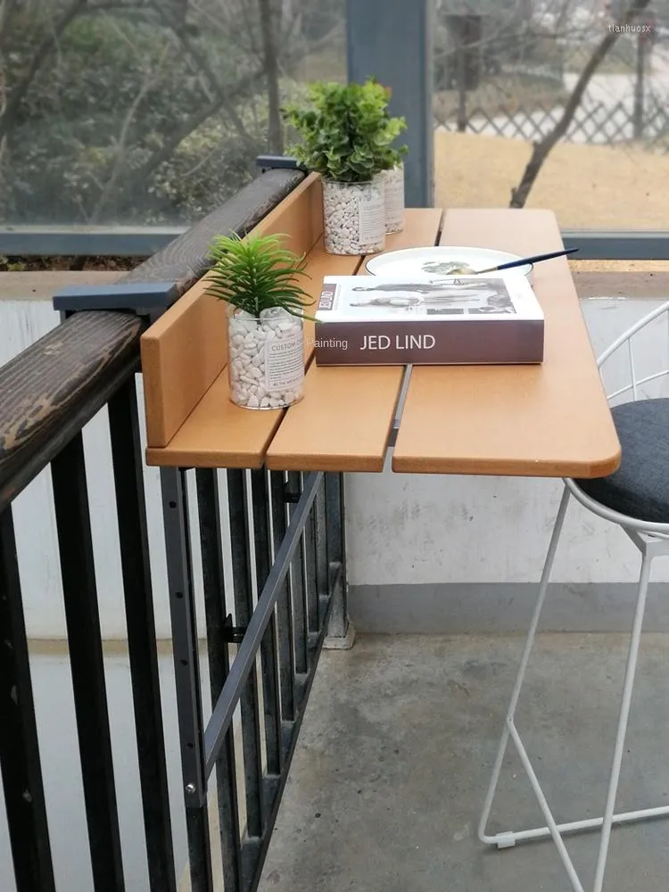 Table suspendue de garde-corps de balcon de meubles de camp se pliant facile à accrocher le bureau d'ordinateur