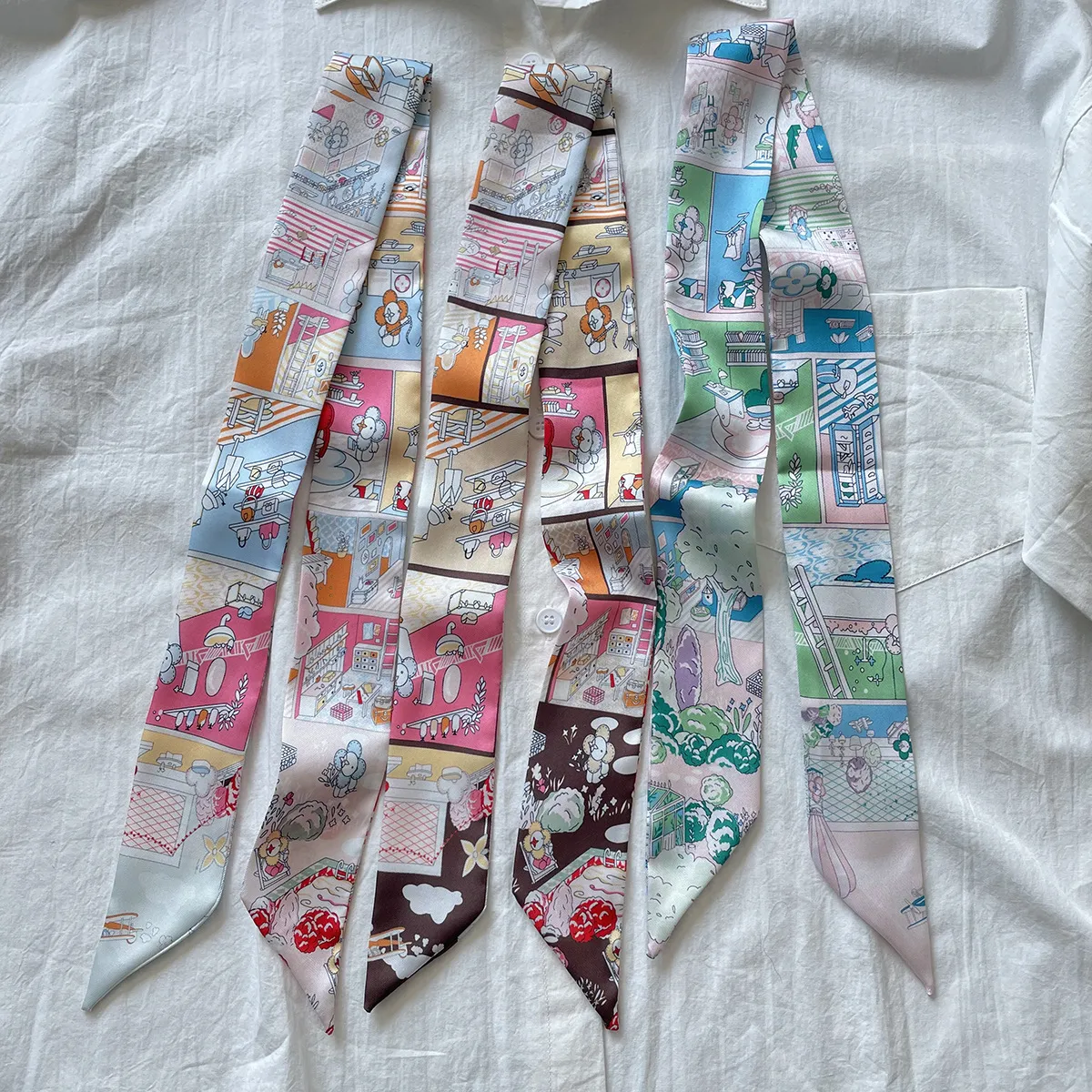 Save Big on Bulk Silk Hair Ribbon Scarf Summer Anime Silk Scarf Hair Band  Cute And Graceful Womens Thin Long Ribbon Ribbon Tie Hair Scarf Hair