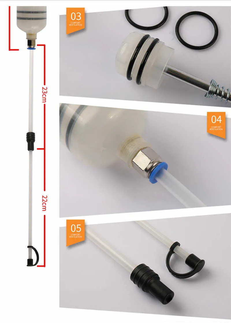 thumbnail interactive-video image 1 of 500ml Car Oil Fluid Extractor Syringe Pump – Manual Suction Transfer Tool, Unbranded 1 of 4