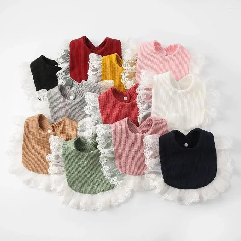 Accessoires pour cheveux Style coréen Bébé Gaufre Alimentation Bavoir Bavoir Ruffle Nourrissons Serviette De Salive Doux Coton Burp Chiffon Pour Born Toddler Enfants Bavoirs