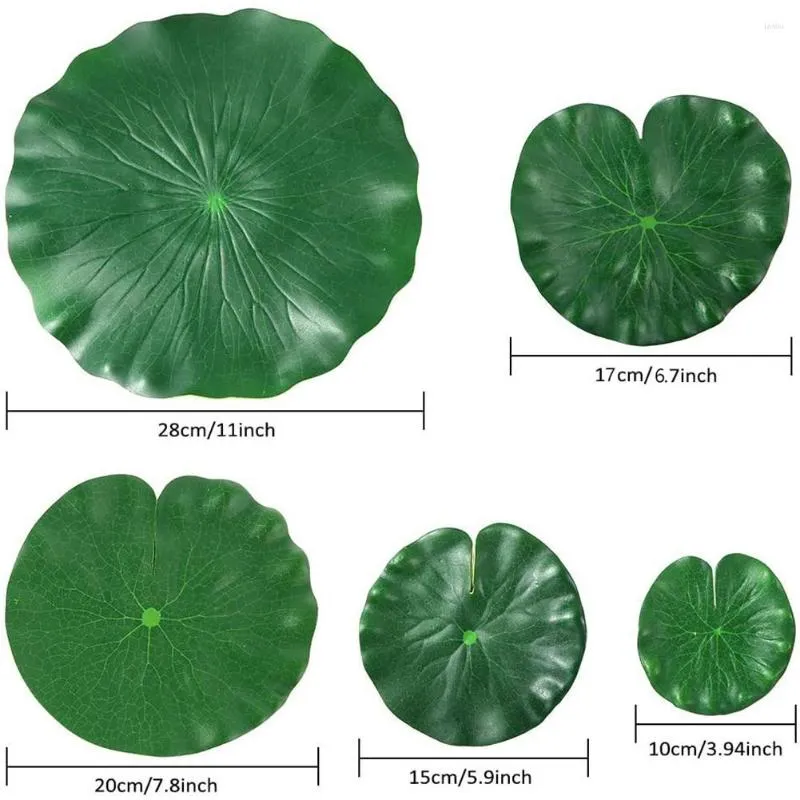 Decoratieve bloemen 15 stuks 5 soorten kunstmatige drijvende schuim lotus bladeren leliekussentjes nep gebladerte vijver decor voor zwembadaquarium