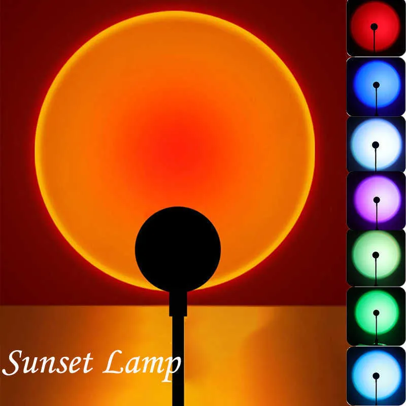 야간 조명 LED 일몰 램프 미니 네온 나이트 작업 라이트 분위기 조명 침실 벽 장식 선물 16 색 USB 야간 조명 Lampara P230331