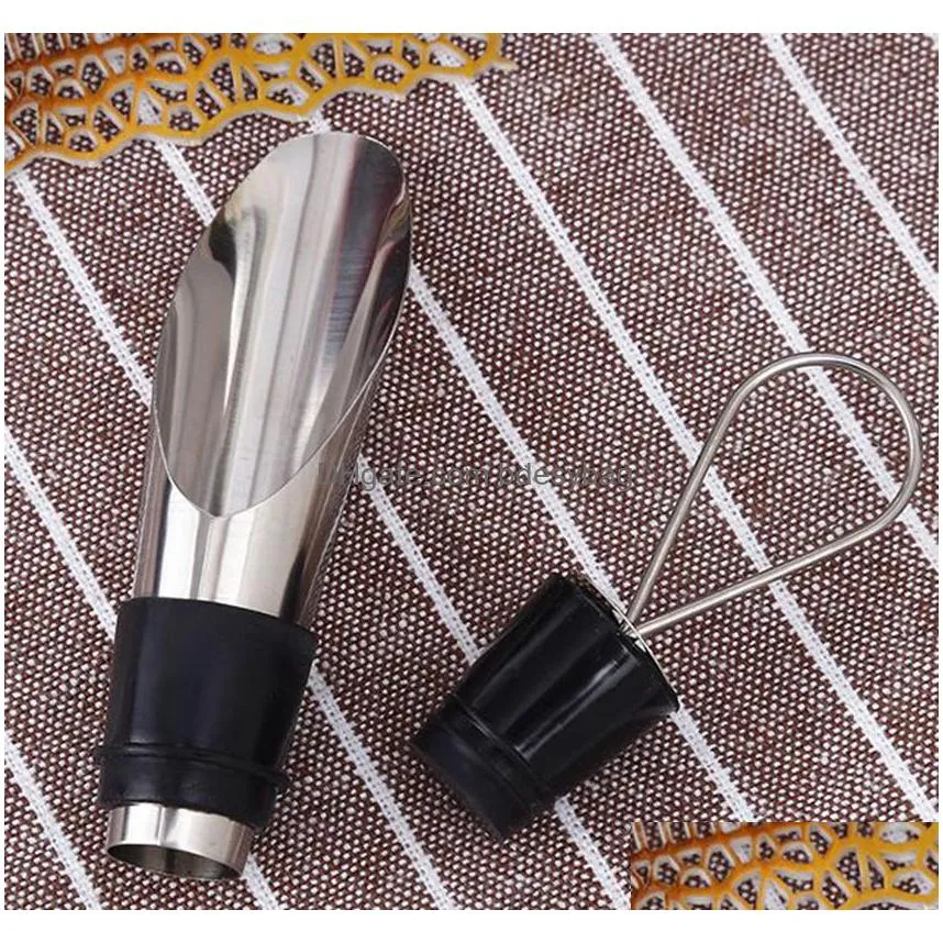 5pcs/set wine bottle opener corkscrew wine bottle shape opener kitchen tools corkscrew pourer stopper drip ring wines accessory