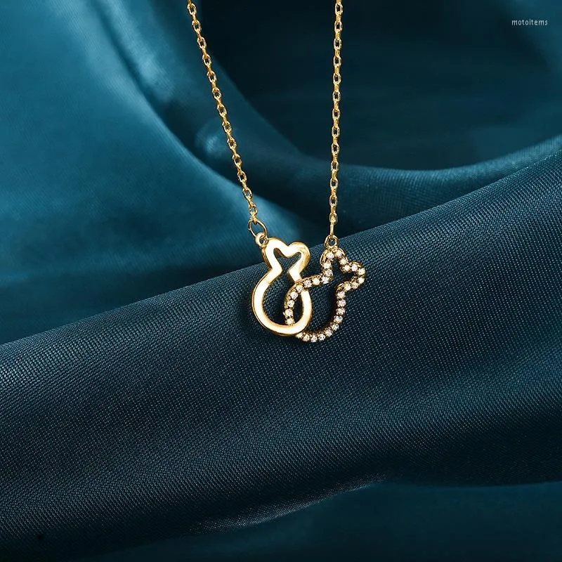 Hänge halsband mode strass zirkonfiskar smycken kvinnlig kedja för kvinnliga gåvor