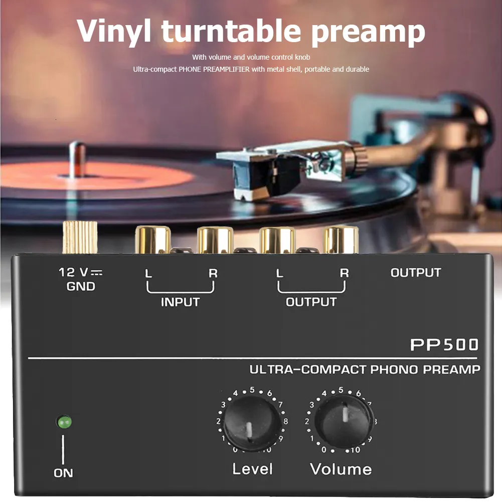 Karaok Player Phono Preamp Pre AMP Ön Preamplatıcı Seviye Hacim Kontrolü RCA Giriş Çıkışı 14 "TRS LP Vinil Turntable 230331 için TRS Arayüzleri