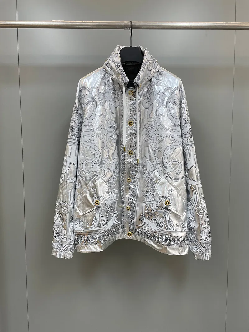 2023 Veste de tranchée baroque masculine Lumière Luxury Quality Design printemps / été Nouvelle veste imprimée décontractée confortable