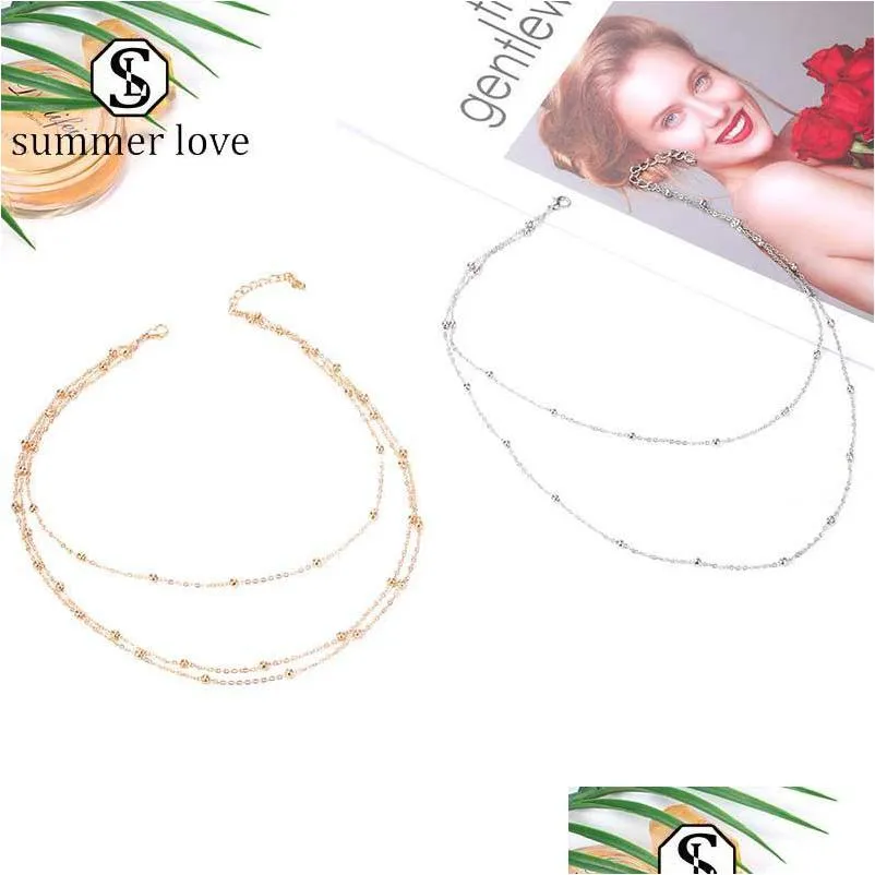 Hänge halsband mode mtilayer designer choker halsband bohemisk kombination små pärlor smycken charm punks trendiga för dhgarden dhckw