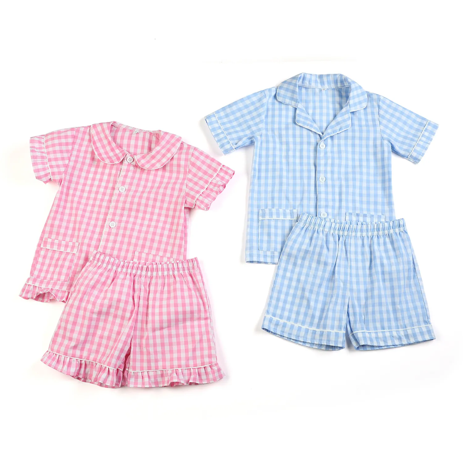 Pigiama Estate Set di abbigliamento per neonate PJS Pigiama per bambini 100% cotone 2PC Pigiama casual RTS 230331