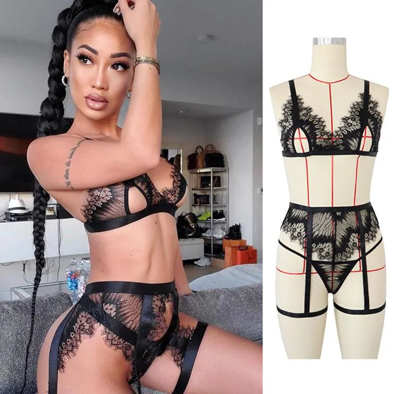 Bras Lace Sexy Bra Open Nipple Panties Hollow Underwear Clothing Woman 2023  Perspective Pornos Suit Lingerie Set For Women From 16,91 €