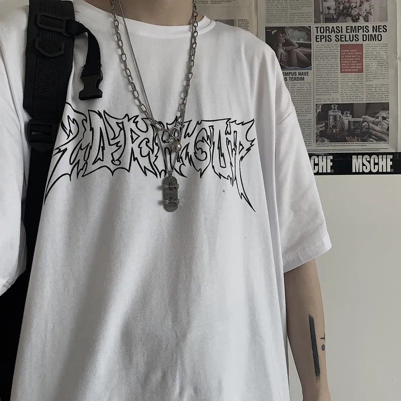 T-shirty męskie harajuku mężczyzn T-shirt anime got punkowy czarny ubrania w stylu koreańsko-rusztowym top tee vintage y2k koszula męskie topy 230331