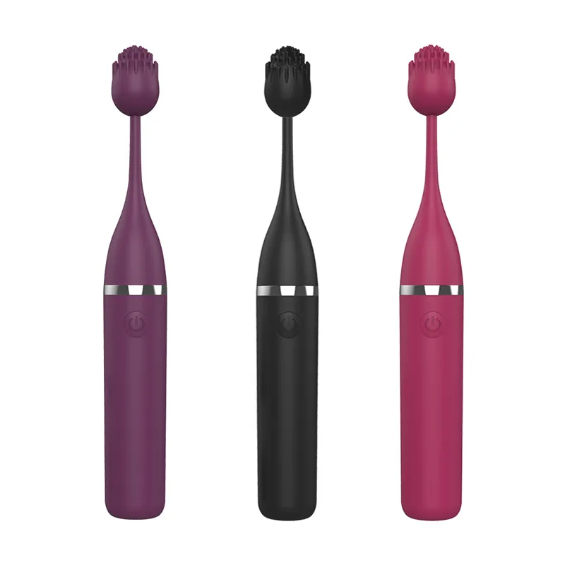 Potente massaggiatore per clitoride con vibratore a punto G tre in uno Realistico stimolatore del capezzolo leccato orale_voghion.com