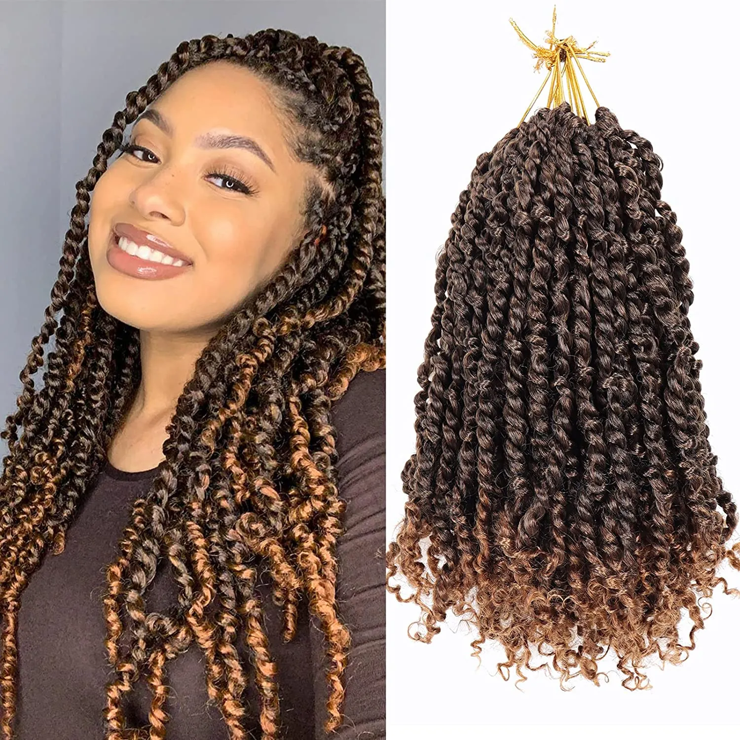 14 Inch Water Wave Ombre Synthetic Crochet Passion Twist Hair For