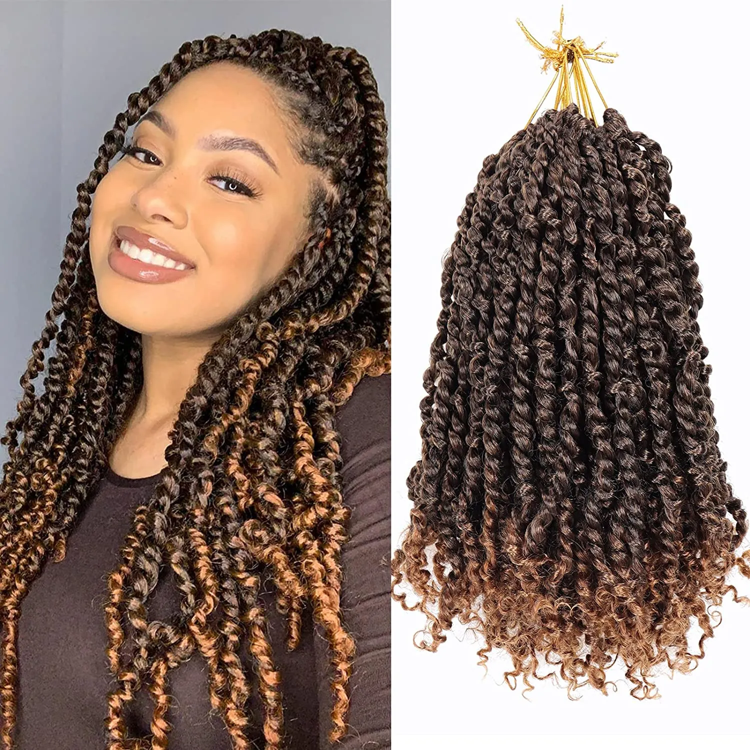 Bulk-buy Low Temperature Fiber Box Braid with Curly Ends 22strands/Pack  Crochet Twist Braids price comparison