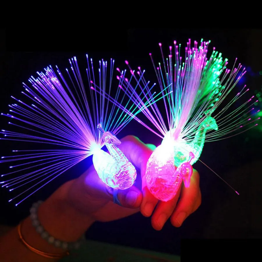 Flash Peam Party Part Fing Finger Light Colorf Led Lightup Rings Gadgets Creative Child