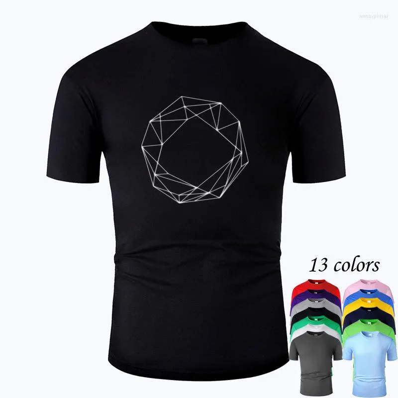 Mäns T -skjortor Cool Geometry Line Art O Neck Bomullsskjorta Män och kvinna unisex Summer Kort ärm Designad Casual Tee M02089