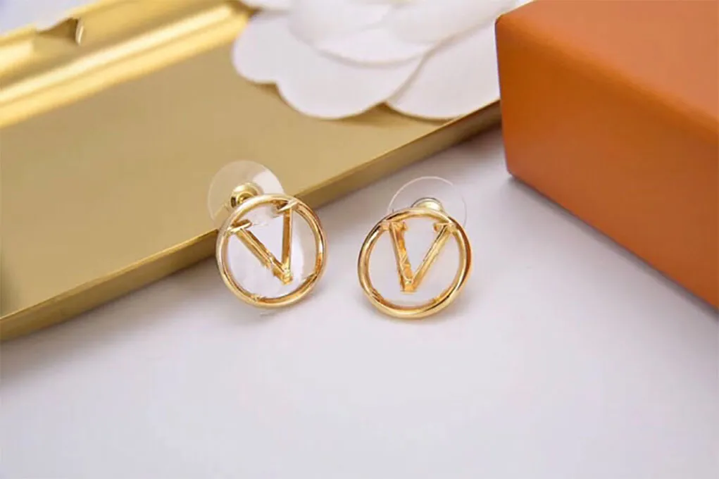 Luxury 18k Gold Plating Hoop Earrings Stud Designer Fashion Women Jewelry Valentine's Day Gifts Woman