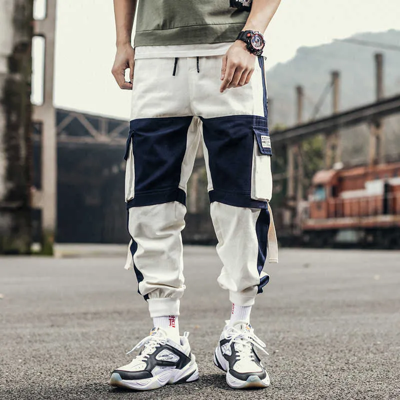 2021 Hip Hop Streetwear Mens Patchwork Cargo Pants With Prowow Ribbons,  Harem Joggers, Pockets, And Harajuku Fashion W0325 From Mengyang04, $24.66