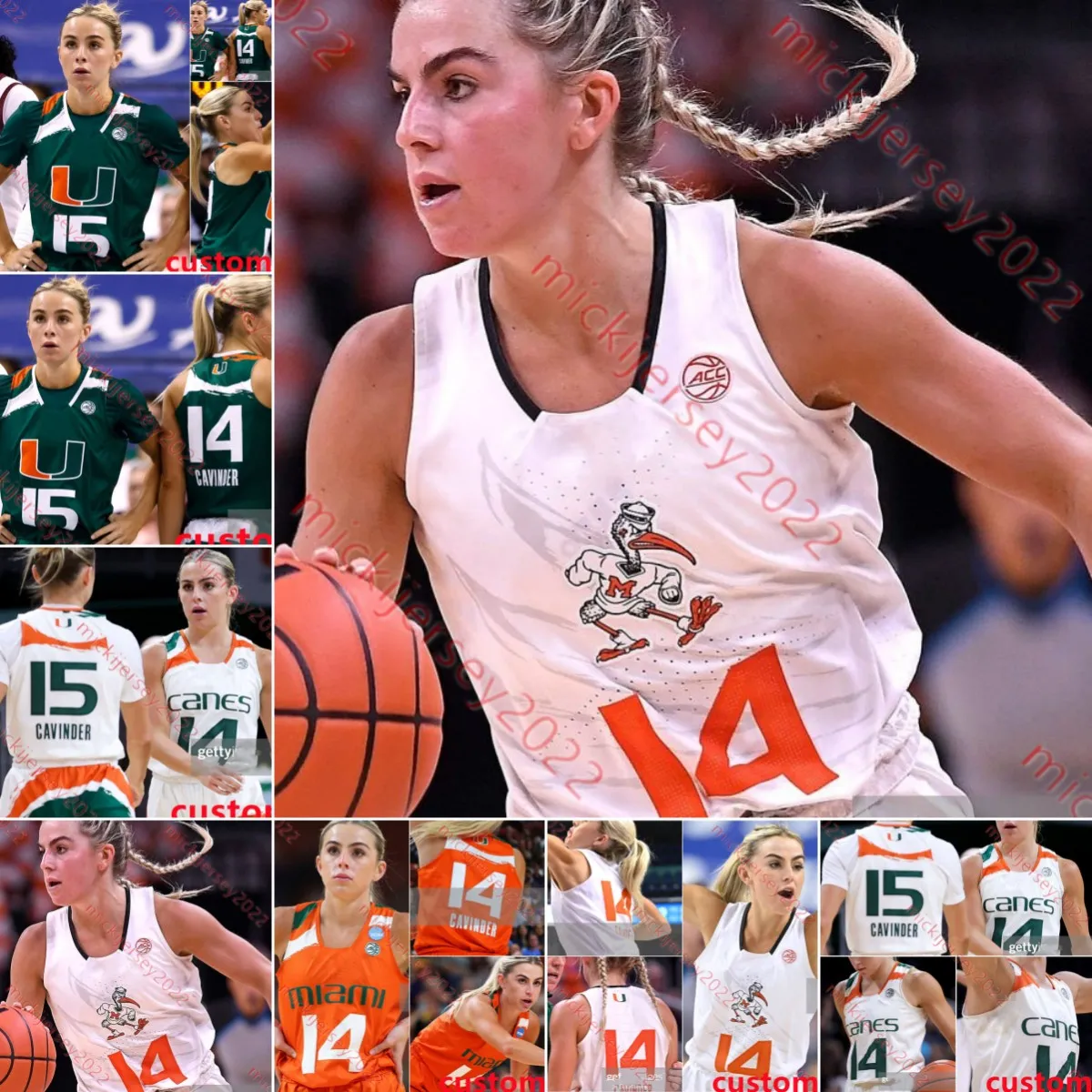 Haley Cavinder Miami Hurricanes damskie koszulka koszykówki Kenza salgues hanna cavinder lola pendande destiny harden karla erjavec miami koszulki