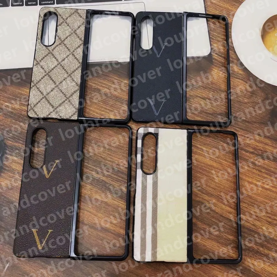 مصمم أزياء الحالات الهاتفية لـ Samsung Galaxy Z Fold 5 4 3 Case Z Flip 5 4 3 Case 5G Hard Shell Leather Leature Original Monogram Cover Pumper Mobile Cover 17 Style