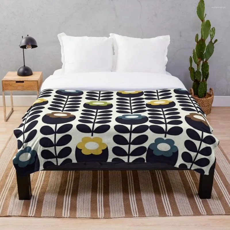 Decken Orla Kiely Blumen Design Überwurfdecke Kreativ Bedrucktes Weiches Bad Für Reisen Vier Jahreszeiten Outdoor Tagesdecke Auf Dem Bett