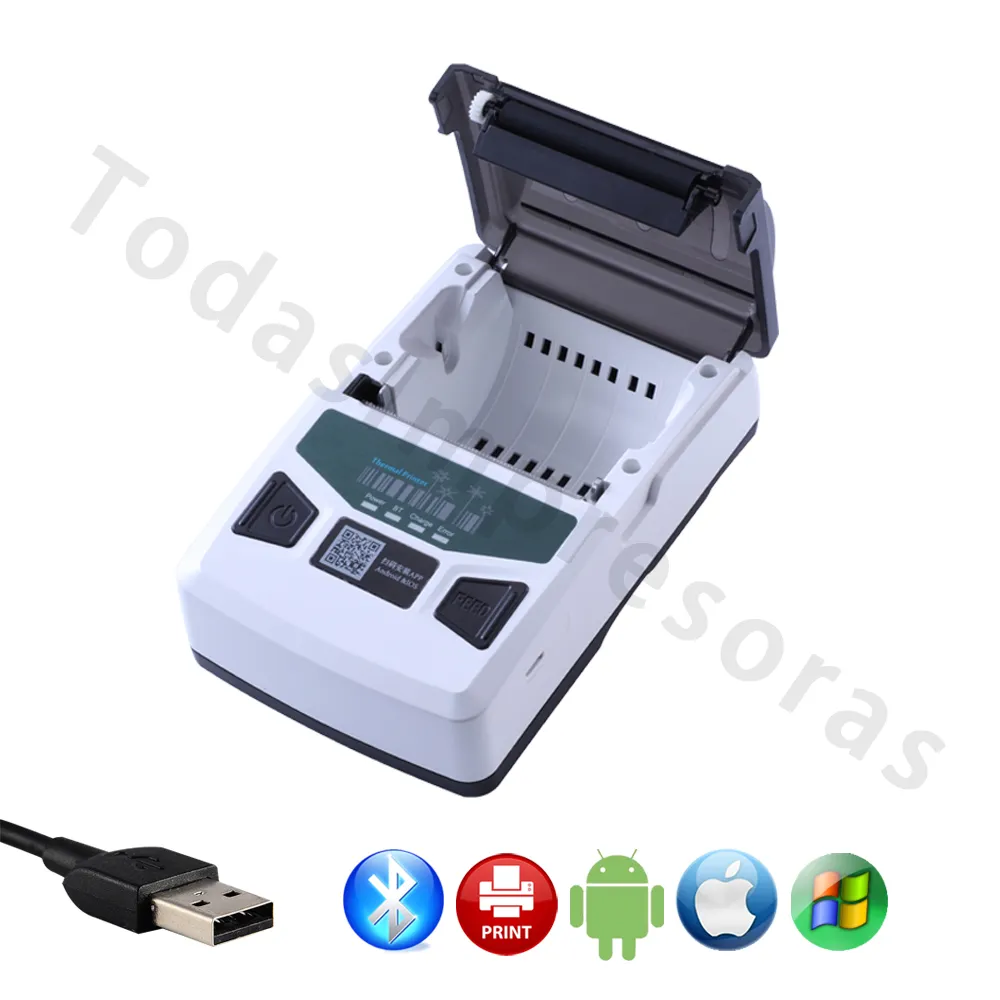 Neue Ankunft drahtloser tragbarer Thermoetiketten-Empfangsdrucker 2 in 1 Barcode Bluetooth USB Typ-C Barcode-Aufkleber Impresoras