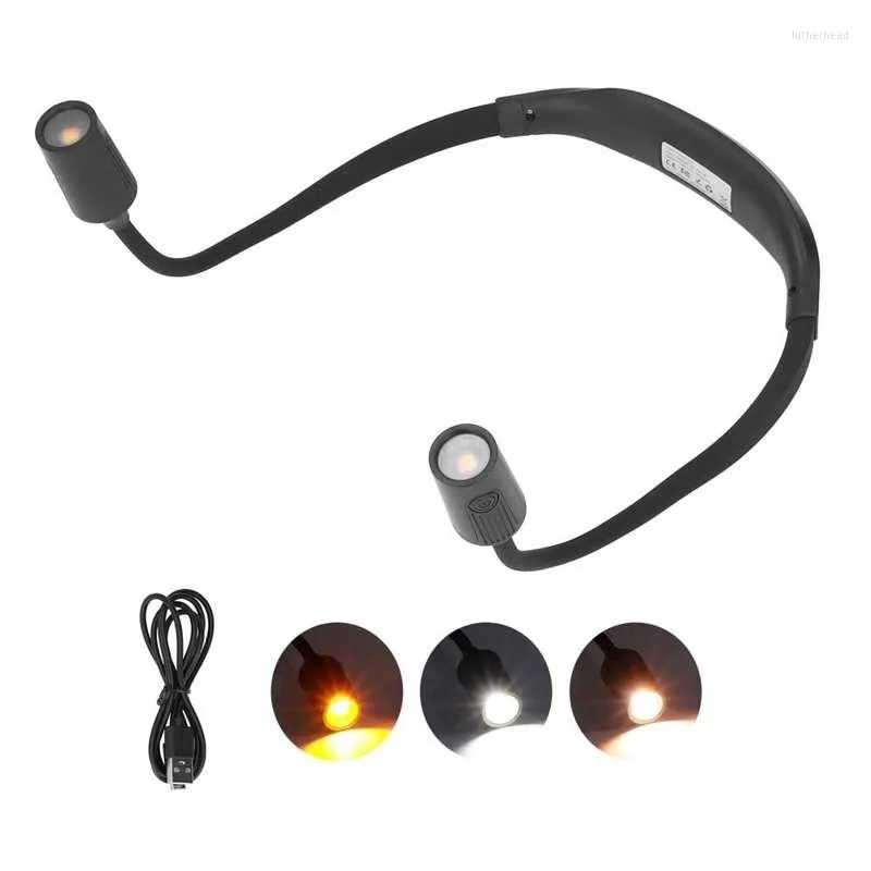 Night Lights Neck Book Light Button Control Rechargeable Hanging Lamp For Camping Adults Running