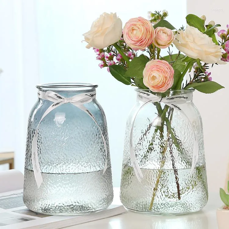 Vases De Luxe En Verre Simple Ornements De Bureau Art Transparent Arrangements De Fleurs Decorazioni Casa Home Decor DI50HP