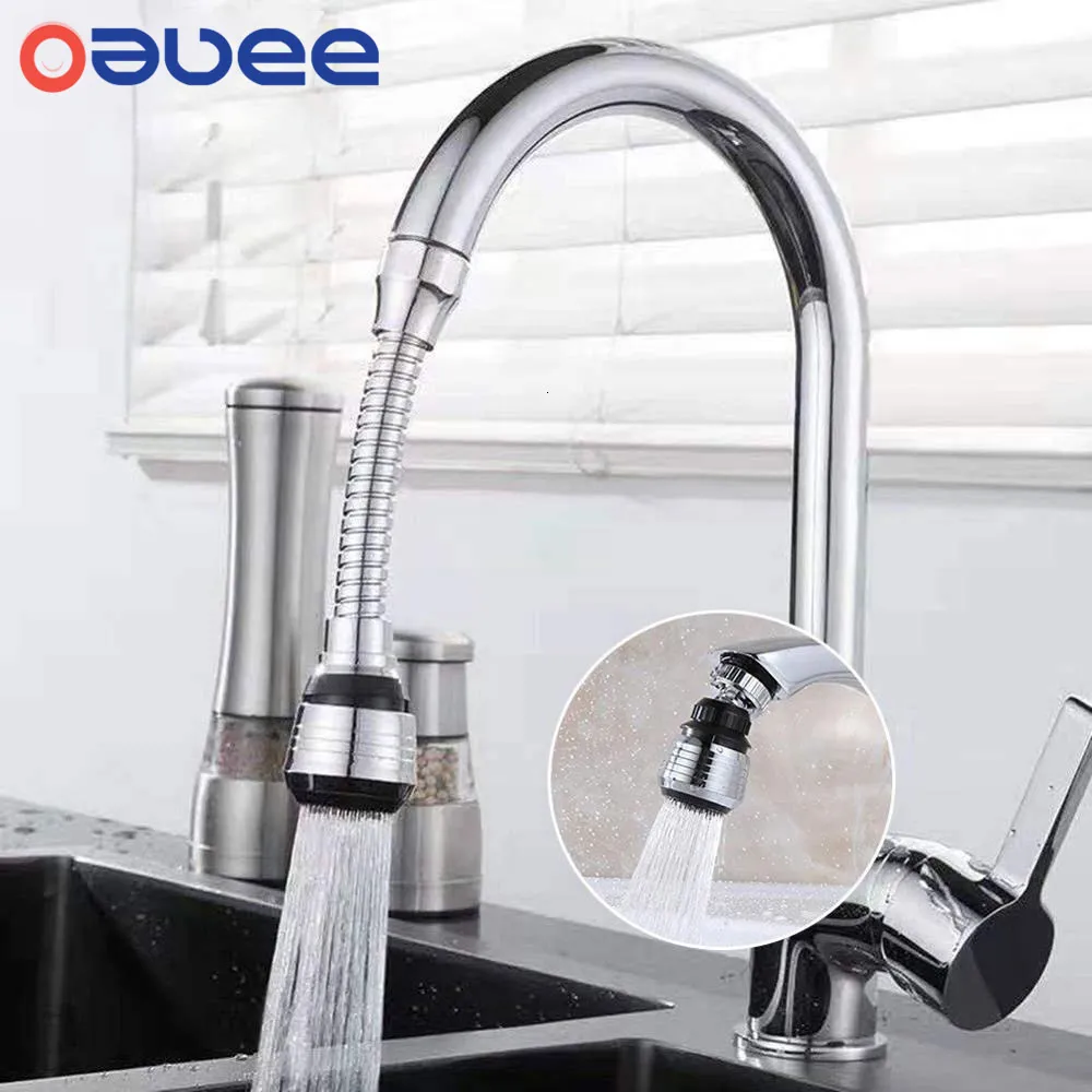 Kitchen Faucets Oauee 360 Degree Swivel Kitchen Faucet Aerator Adjustable Dual Mode Sprayer Filter Diffuser Water Saving Nozzle Faucet Connector 230331