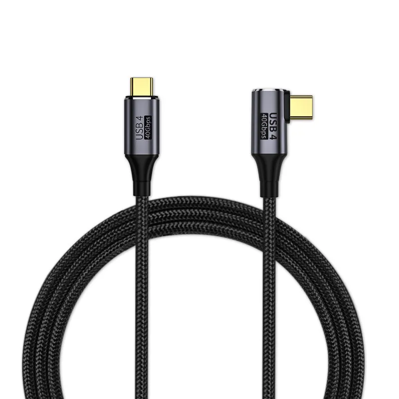 USB C do USB C kabel 100 W USB4.0 Type C Wire Data PD Szybka ładowarka ładowująca kąt prosty 30 cm