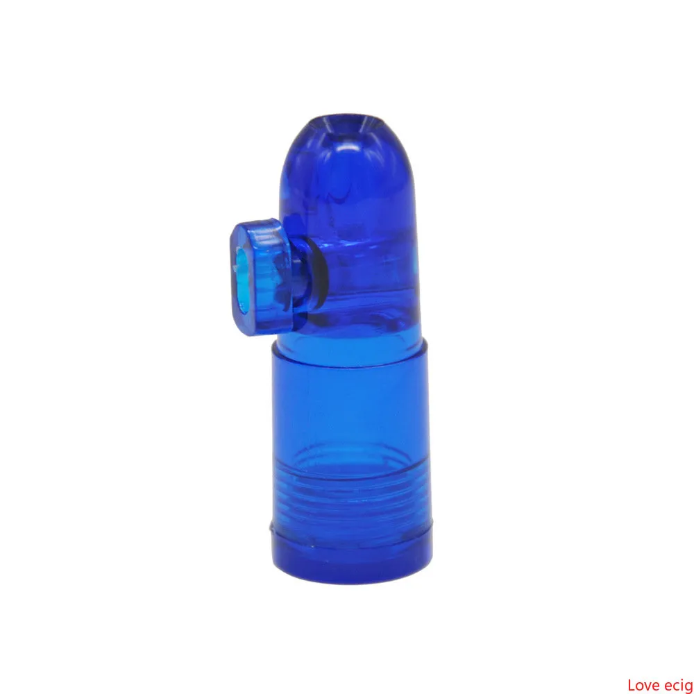 Pallottola di plastica da fiuto dispenser acrilico razzo proiettili di metallo tabacco da fiuto 4 colori 48mm per snorter mini pipa da fumo narghilè tubi dell'acqua