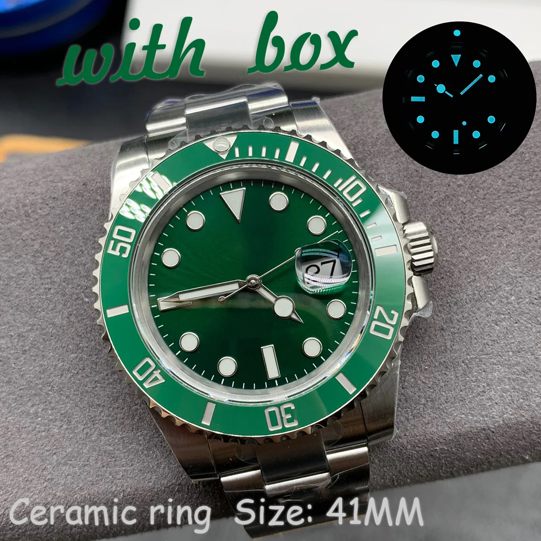 Zegarek męski zegarek Wysokiej jakości ceramiczny Pierścień Zegarek dla mężczyzn 41 mm Sapphire Sapphire Glass Waterphire Waterproof Night Glow Luksus Watch AAA+Wysokiej jakości automatyczny zegarek