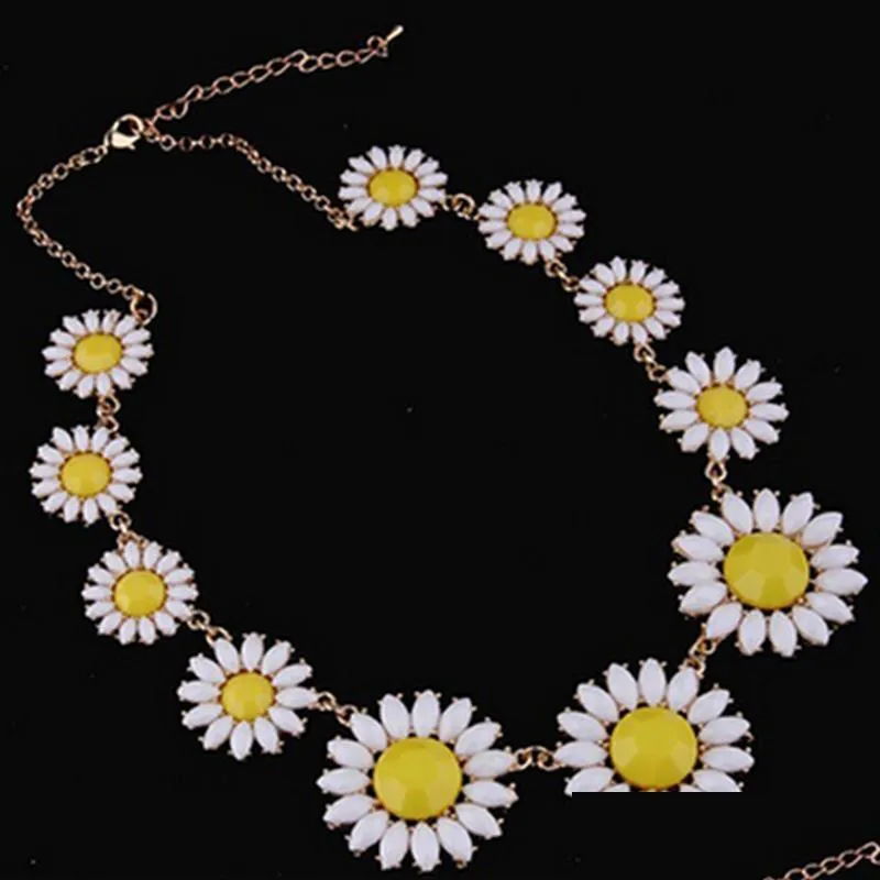 Chokers ny mode godis färg blommor halsband kvinnor skönhet daisy akryl korta hängsmycken vän födelsedagspresent släpper läcker dhgarden dhgi1