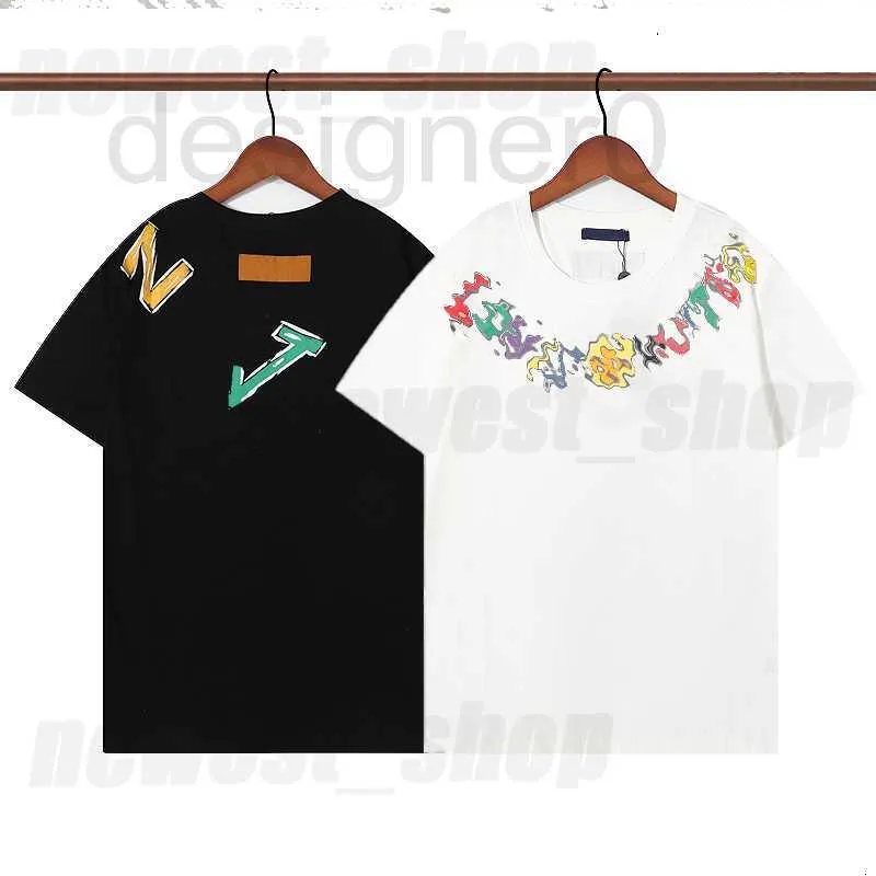 Męskie koszulki popularne designerskie koszulka T-shirt luksusowy klasyczny literę tęczową kolorowy nadruk tshirts