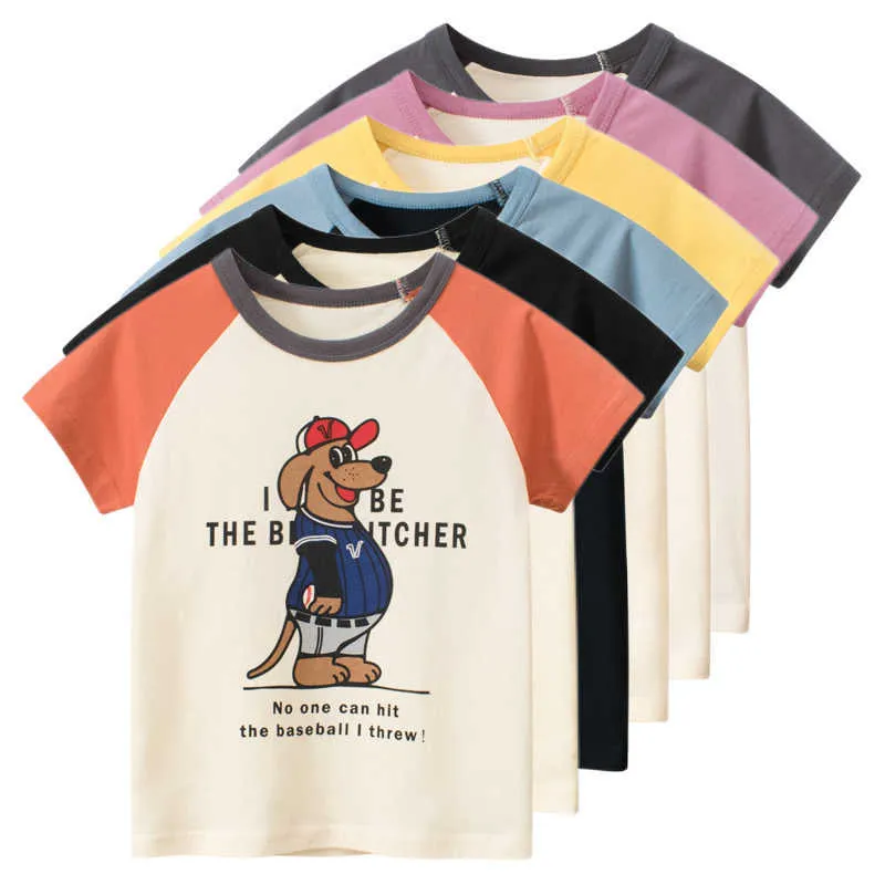 Camisetas de verão crianças garotas meninas camiseta de algodão cartoon urso de manga curta