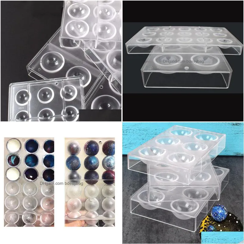 mold for chocolate 681215 large half spheres shapes polycarbonate 3d candy jelly mould tool y200618